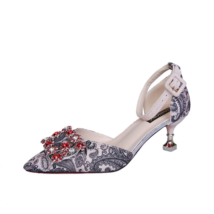 Fashion Rhinestone Stiletto Pointed Head Sandals Wedding Shoes for Women