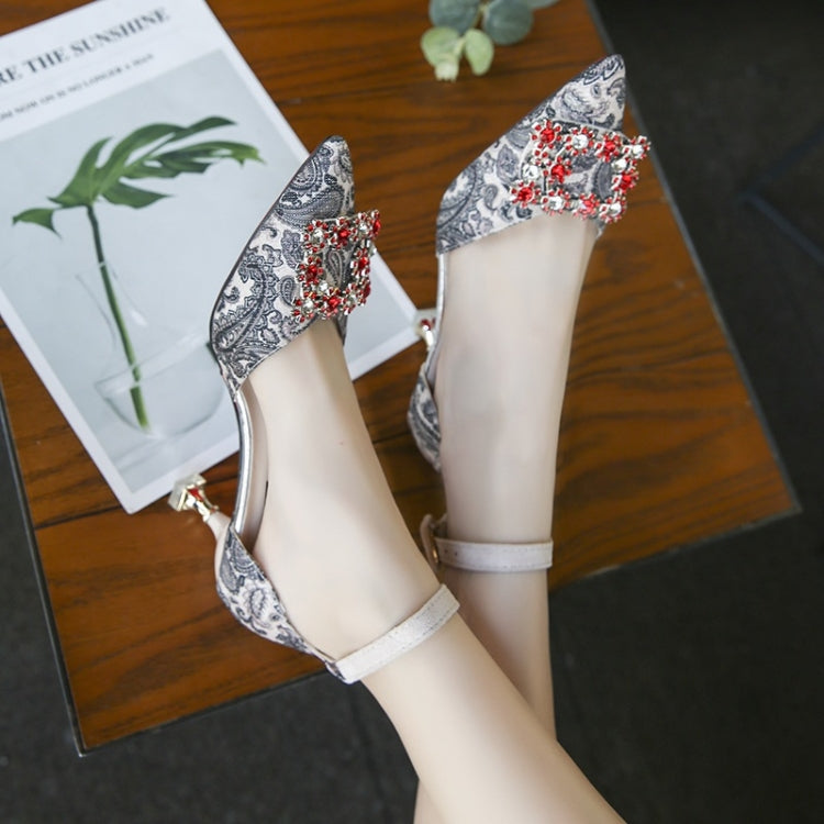 Fashion Rhinestone Stiletto Pointed Head Sandals Wedding Shoes for Women