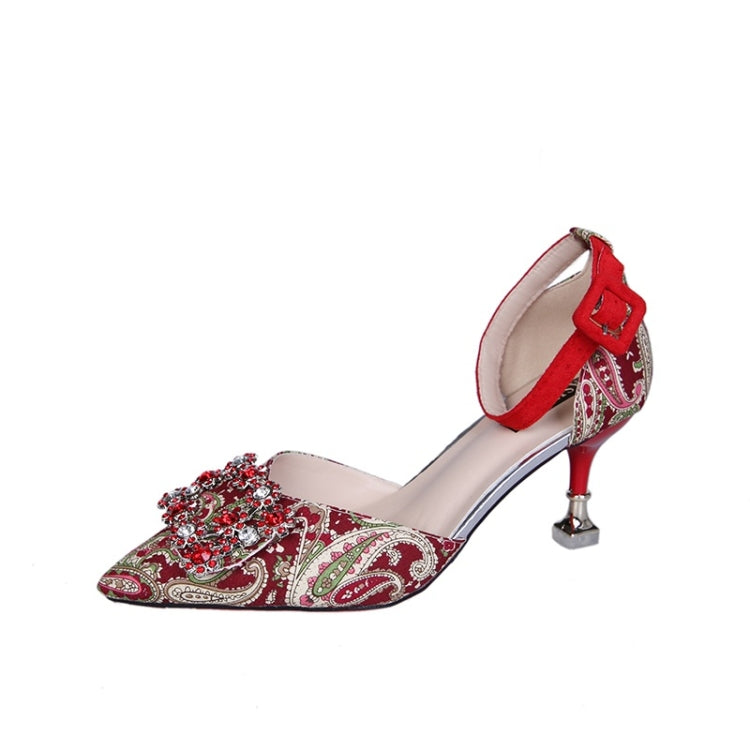 Fashion Rhinestone Stiletto Pointed Head Sandals Wedding Shoes for Women