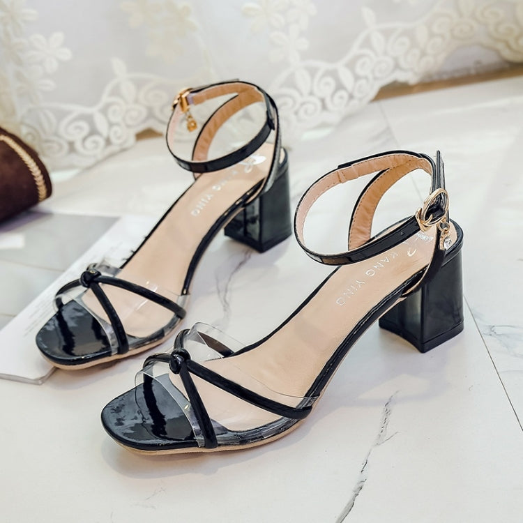 Simple Wild Thick High Heel Fish Mouth Sandals for Women
