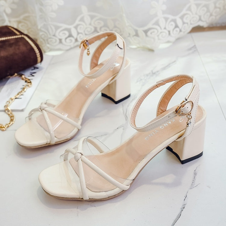 Simple Wild Thick High Heel Fish Mouth Sandals for Women