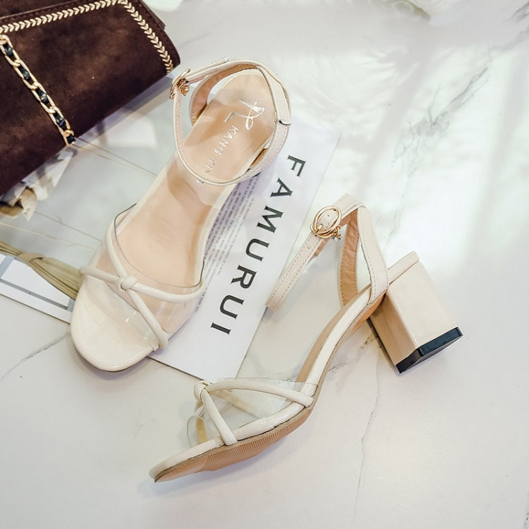 Simple Wild Thick High Heel Fish Mouth Sandals for Women