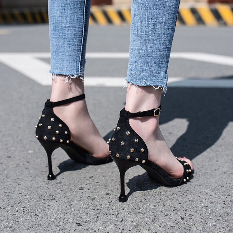 Fashion Stiletto High Heel Open Toe Studded Sandals for Women