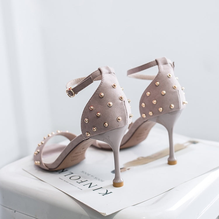 Fashion Stiletto High Heel Open Toe Studded Sandals for Women