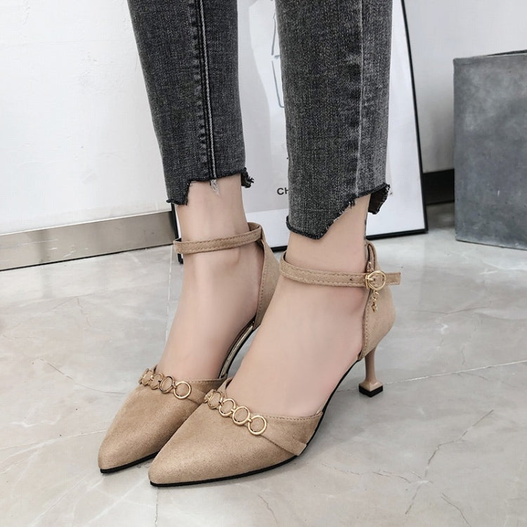 Thin Heel Pointed Head Suede High Heels for Women