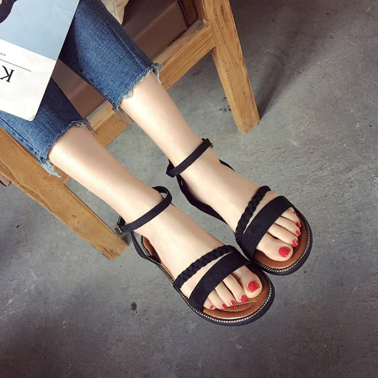 Suede Flat Bottom Twist Sandals for Women