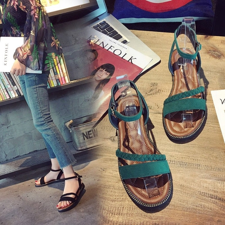 Suede Flat Bottom Twist Sandals for Women