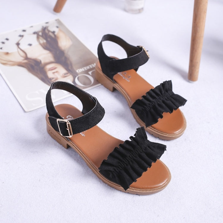 Low Heel Thick Flaped Suede Sandals for Women