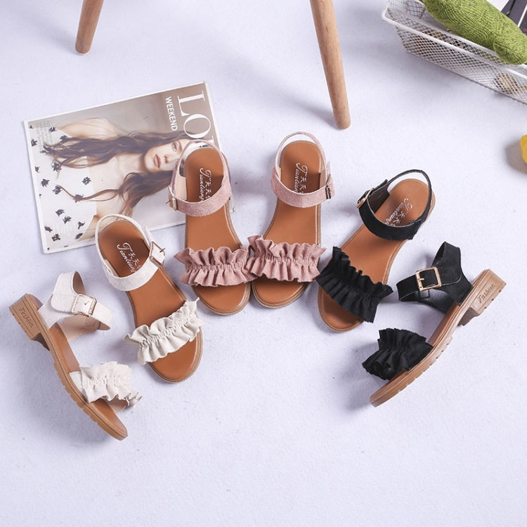 Low Heel Thick Flaped Suede Sandals for Women