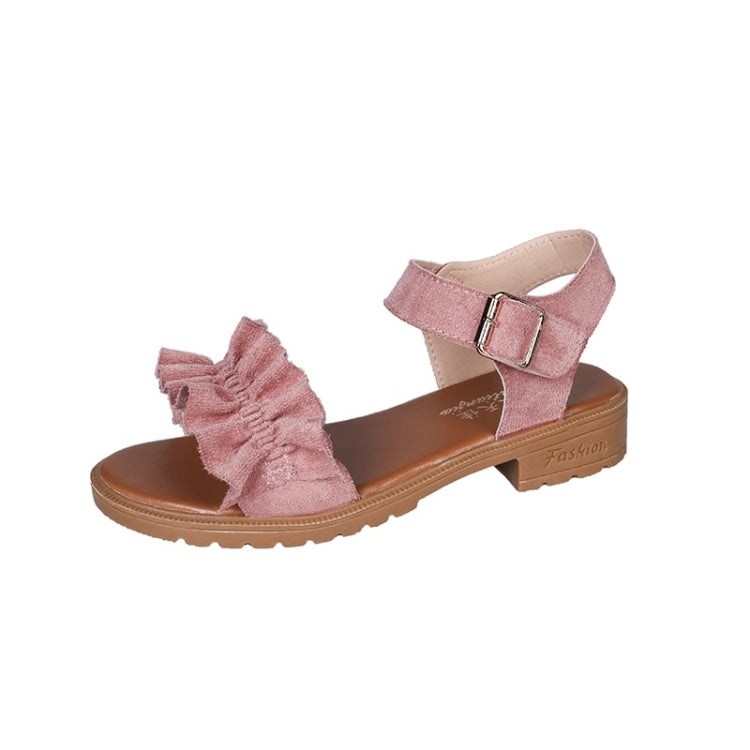 Low Heel Thick Flaped Suede Sandals for Women