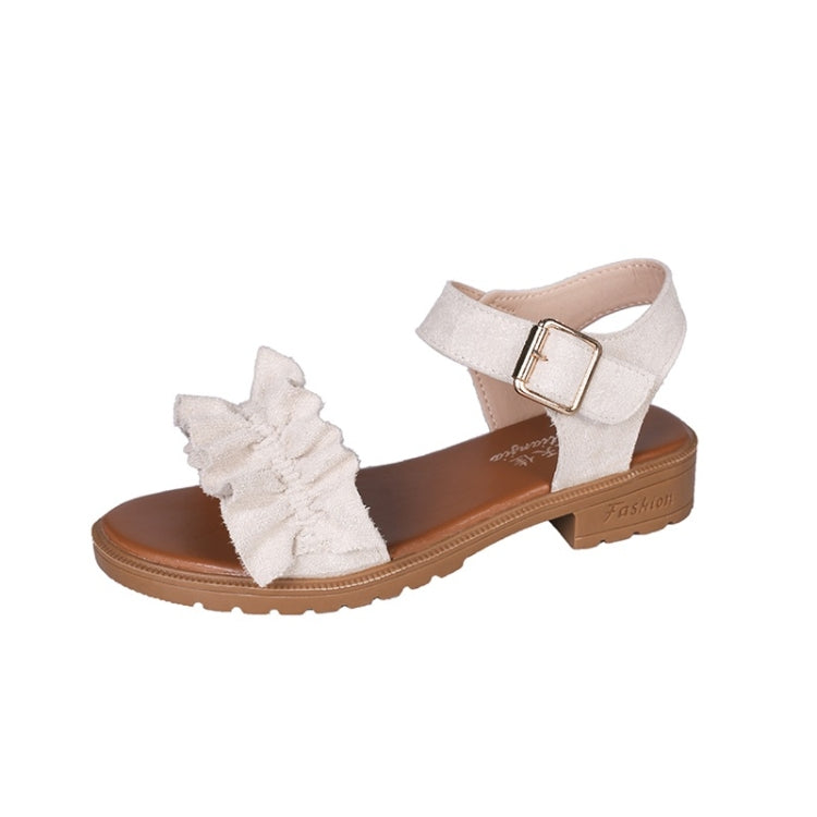 Low Heel Thick Flaped Suede Sandals for Women