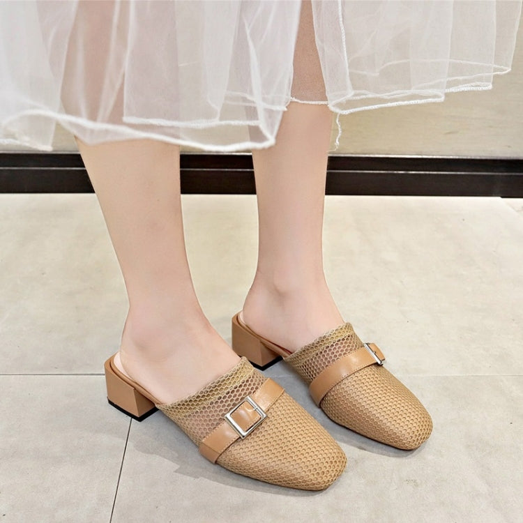 Breathable Thick Heel Low Heel Shoes Sandals for Women