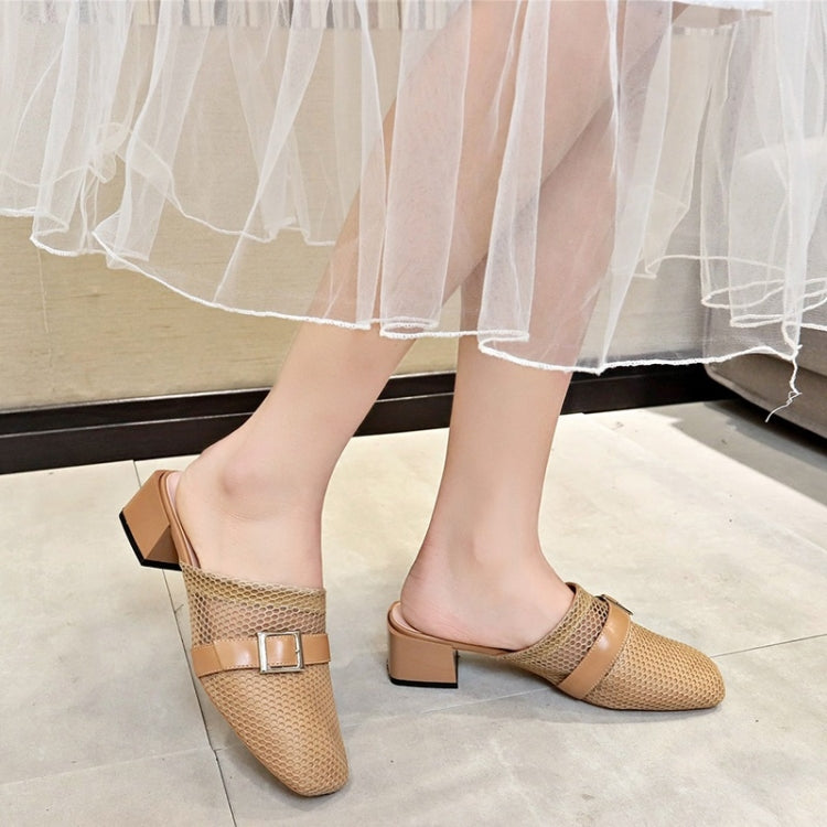 Breathable Thick Heel Low Heel Shoes Sandals for Women
