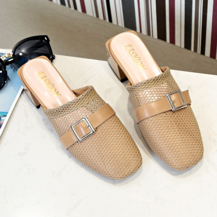 Breathable Thick Heel Low Heel Shoes Sandals for Women