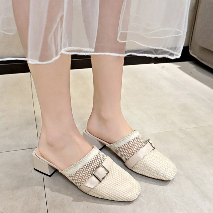 Breathable Thick Heel Low Heel Shoes Sandals for Women