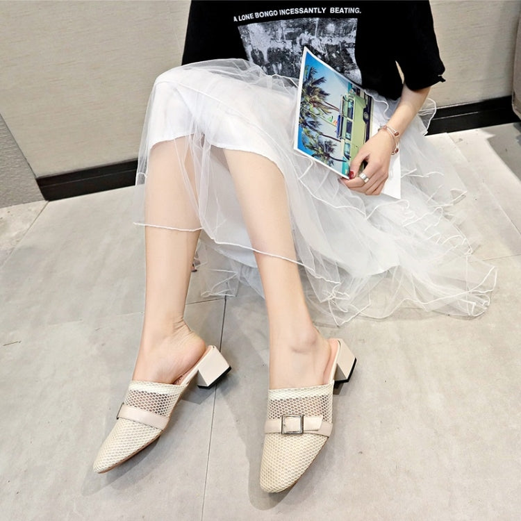 Breathable Thick Heel Low Heel Shoes Sandals for Women