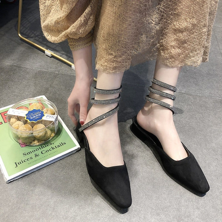 Spiral Belt Suede Low Heel Fashion Sandals for Women