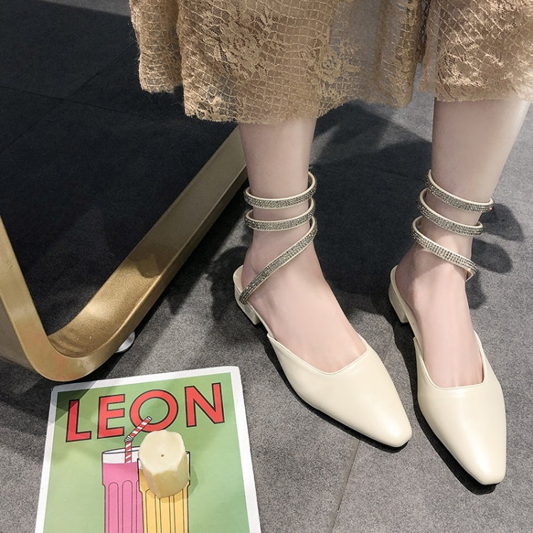 Spiral Belt Suede Low Heel Fashion Sandals for Women