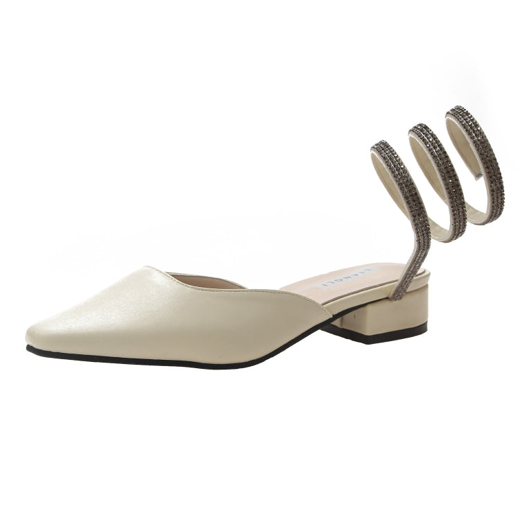 Spiral Belt Suede Low Heel Fashion Sandals for Women