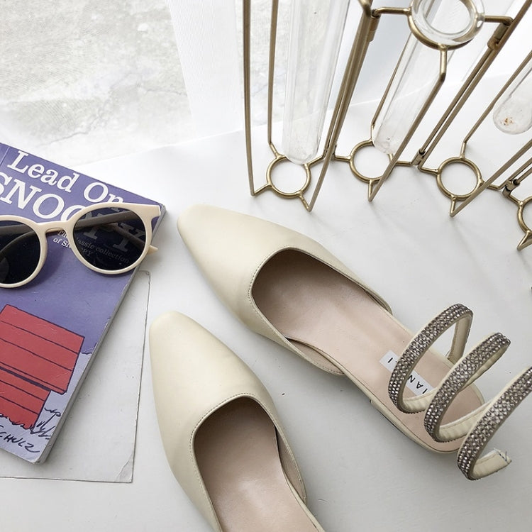Spiral Belt Suede Low Heel Fashion Sandals for Women