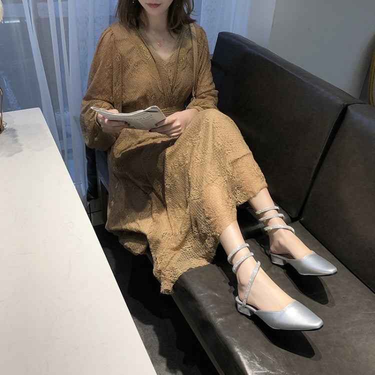 Spiral Belt Suede Low Heel Fashion Sandals for Women