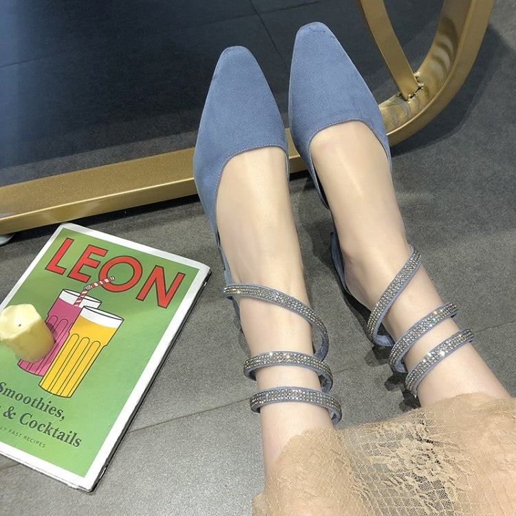 Spiral Belt Suede Low Heel Fashion Sandals for Women
