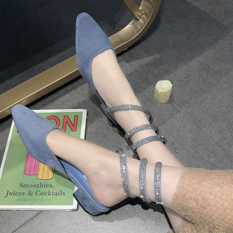 Spiral Belt Suede Low Heel Fashion Sandals for Women
