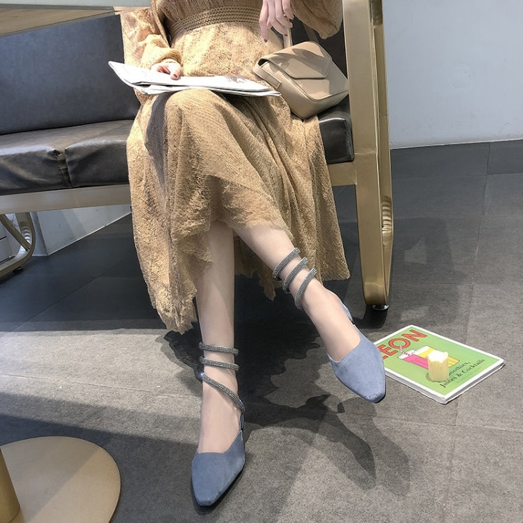 Spiral Belt Suede Low Heel Fashion Sandals for Women