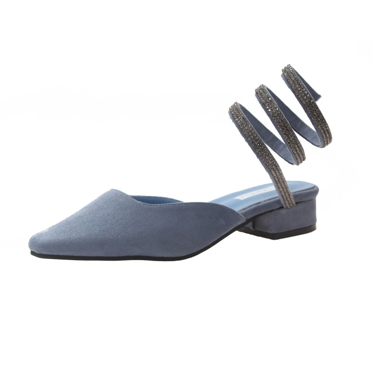 Spiral Belt Suede Low Heel Fashion Sandals for Women