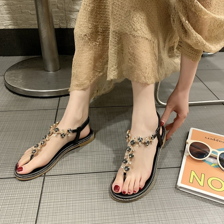 Flat-bottomed Toe Colorblock Bohemian Sandals for Women