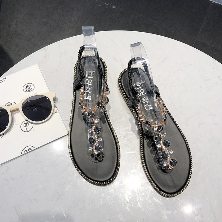 Flat-bottomed Toe Colorblock Bohemian Sandals for Women