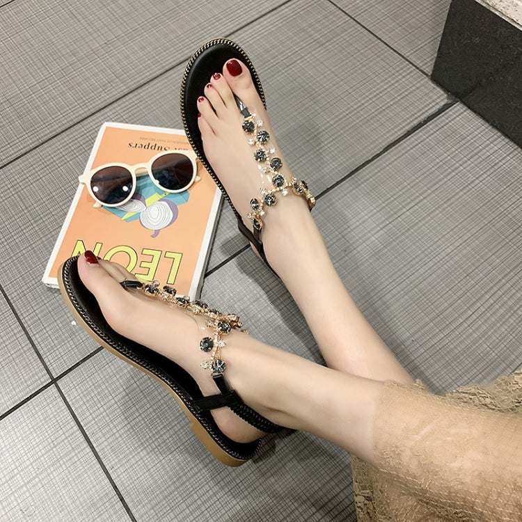 Flat-bottomed Toe Colorblock Bohemian Sandals for Women