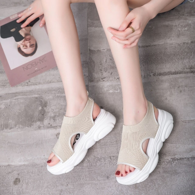 Fashion Trend Muffin Bottom Knit Set Foot Sandals for Women