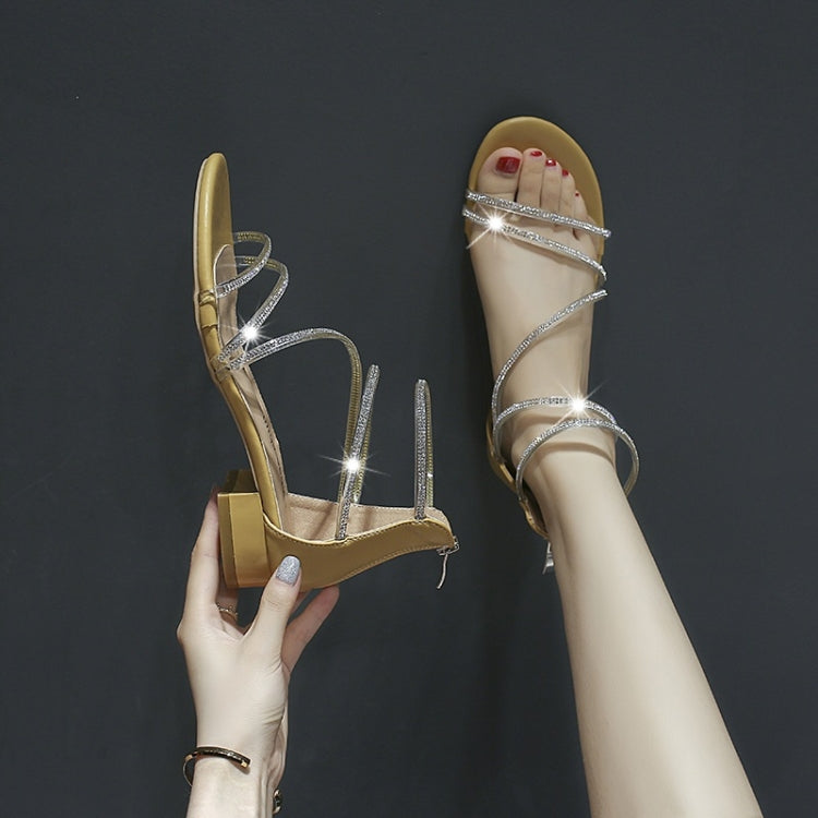Fashion Open Toe Thick Bottom Bright Diamond Sandals for Women
