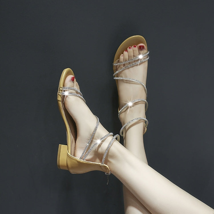 Fashion Open Toe Thick Bottom Bright Diamond Sandals for Women
