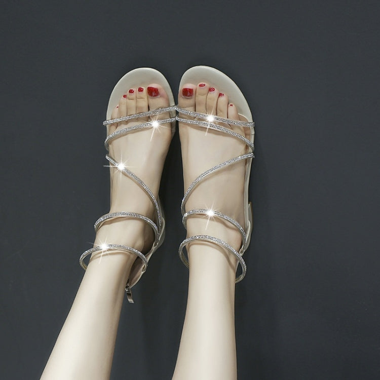 Fashion Open Toe Thick Bottom Bright Diamond Sandals for Women