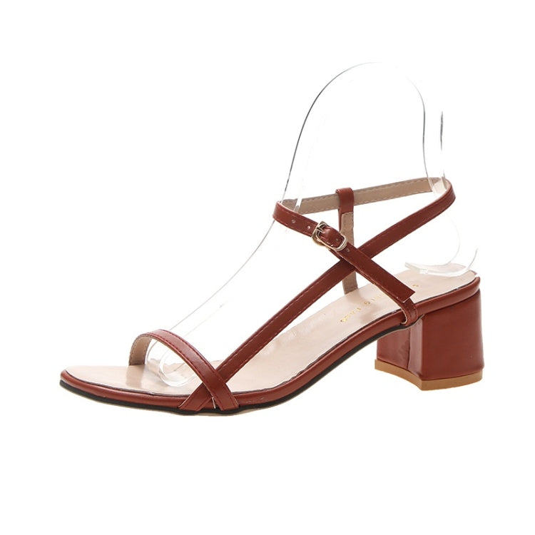 Simple Fashion Casual Wild Thick Heel Open Toe Sandals for Women
