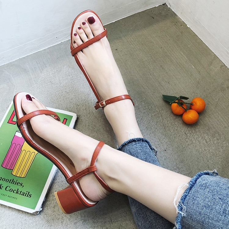 Simple Fashion Casual Wild Thick Heel Open Toe Sandals for Women