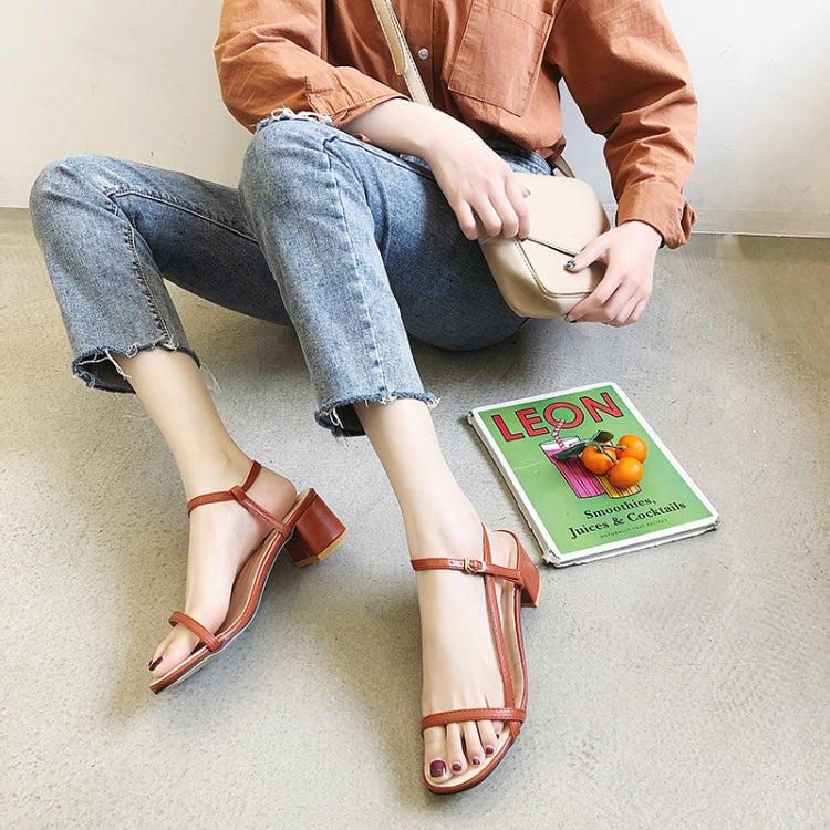 Simple Fashion Casual Wild Thick Heel Open Toe Sandals for Women