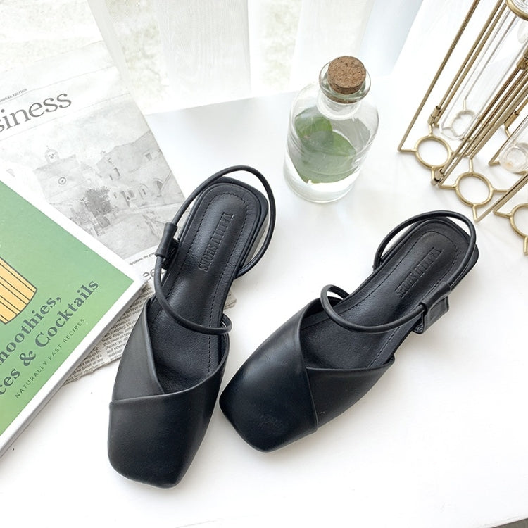 Fashion Wild Thick Bottom Low Heel Side Set Foot Sandals for Women