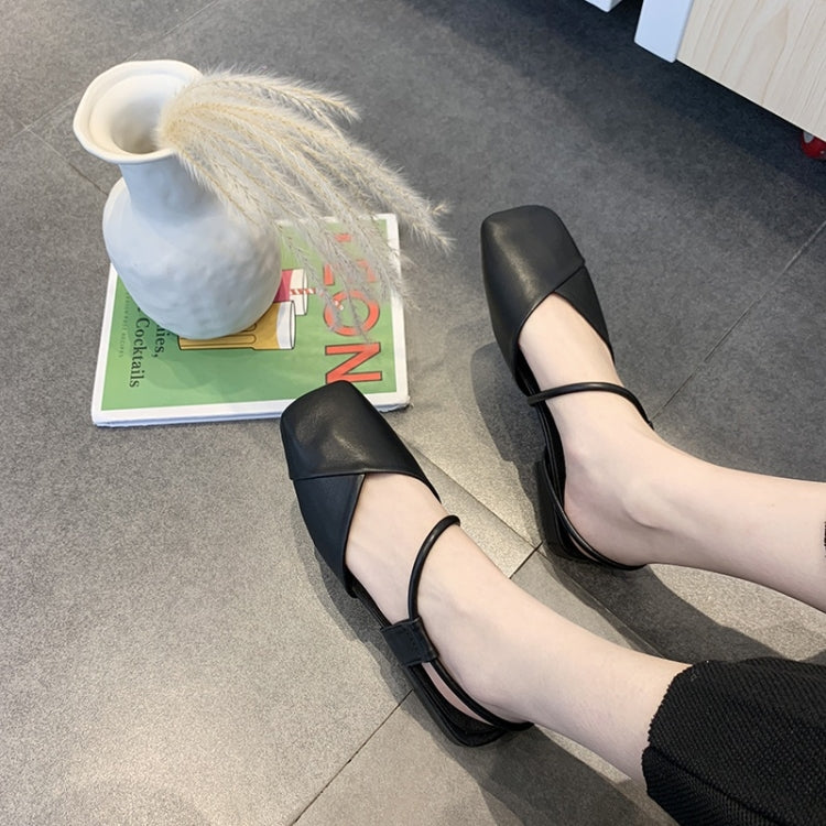 Fashion Wild Thick Bottom Low Heel Side Set Foot Sandals for Women