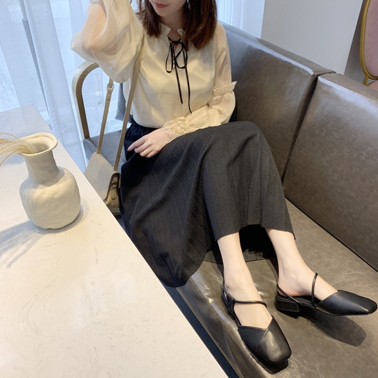 Fashion Wild Thick Bottom Low Heel Side Set Foot Sandals for Women