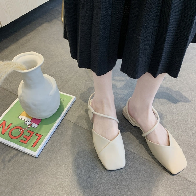 Fashion Wild Thick Bottom Low Heel Side Set Foot Sandals for Women