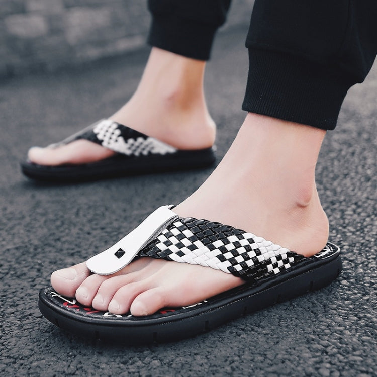 Youth Trend Woven Texture Slippers for Men