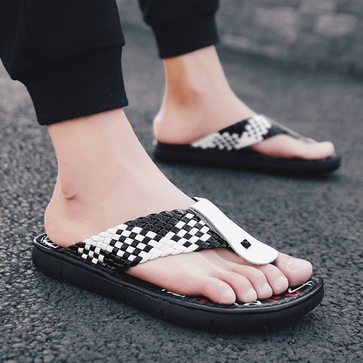 Youth Trend Woven Texture Slippers for Men