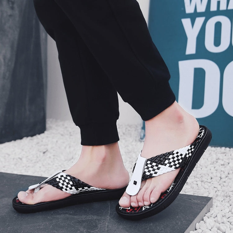 Youth Trend Woven Texture Slippers for Men