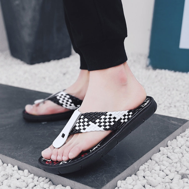 Youth Trend Woven Texture Slippers for Men