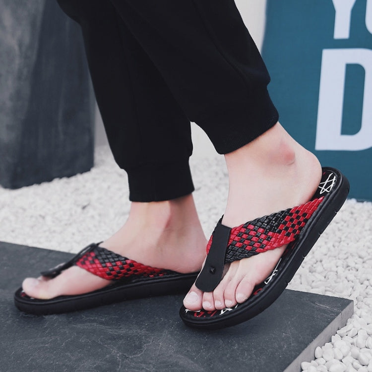 Youth Trend Woven Texture Slippers for Men