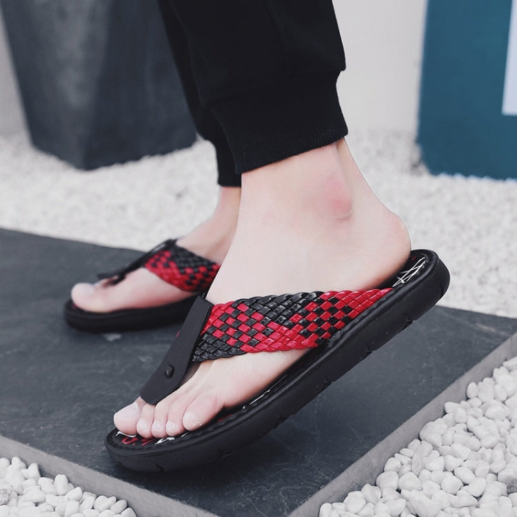 Youth Trend Woven Texture Slippers for Men