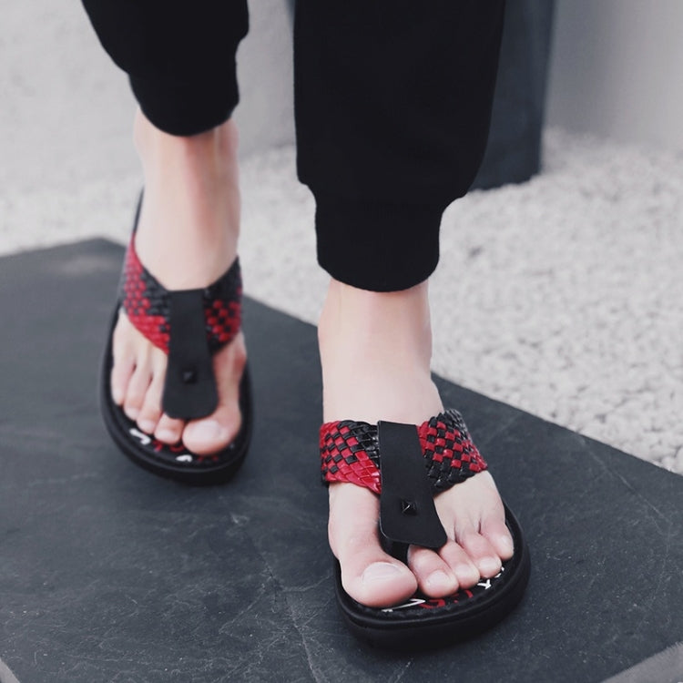 Youth Trend Woven Texture Slippers for Men